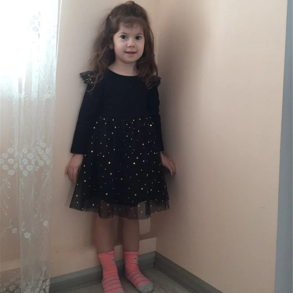 Платье принцессы с длинным рукавом для маленьких девочек одежда бальное