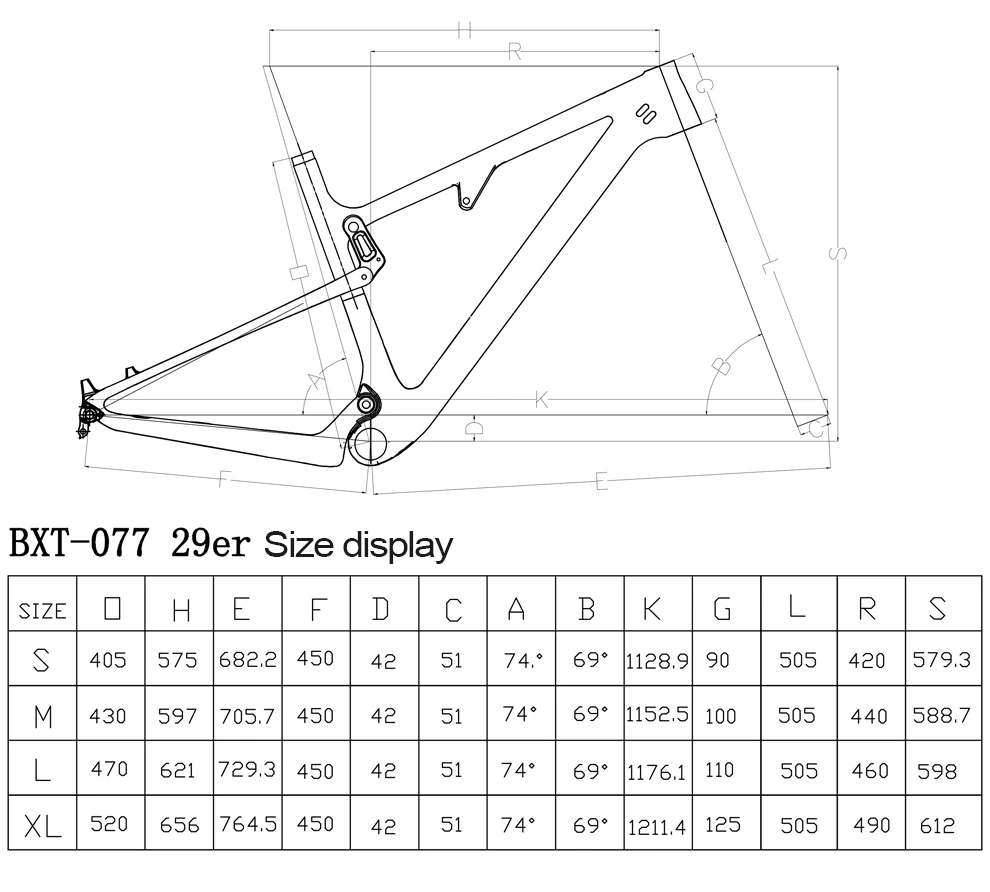 BXT New Full Suspension Carbon Mountain 29er MTB Bike Frame BSA 142X12mm 148*12mm Suspension Frame Travel 100mm Free Shipping