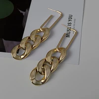 2021 latest popular metal twist chain jewelry ins cold wind fashion exaggerated earrings simple temperament earrings women