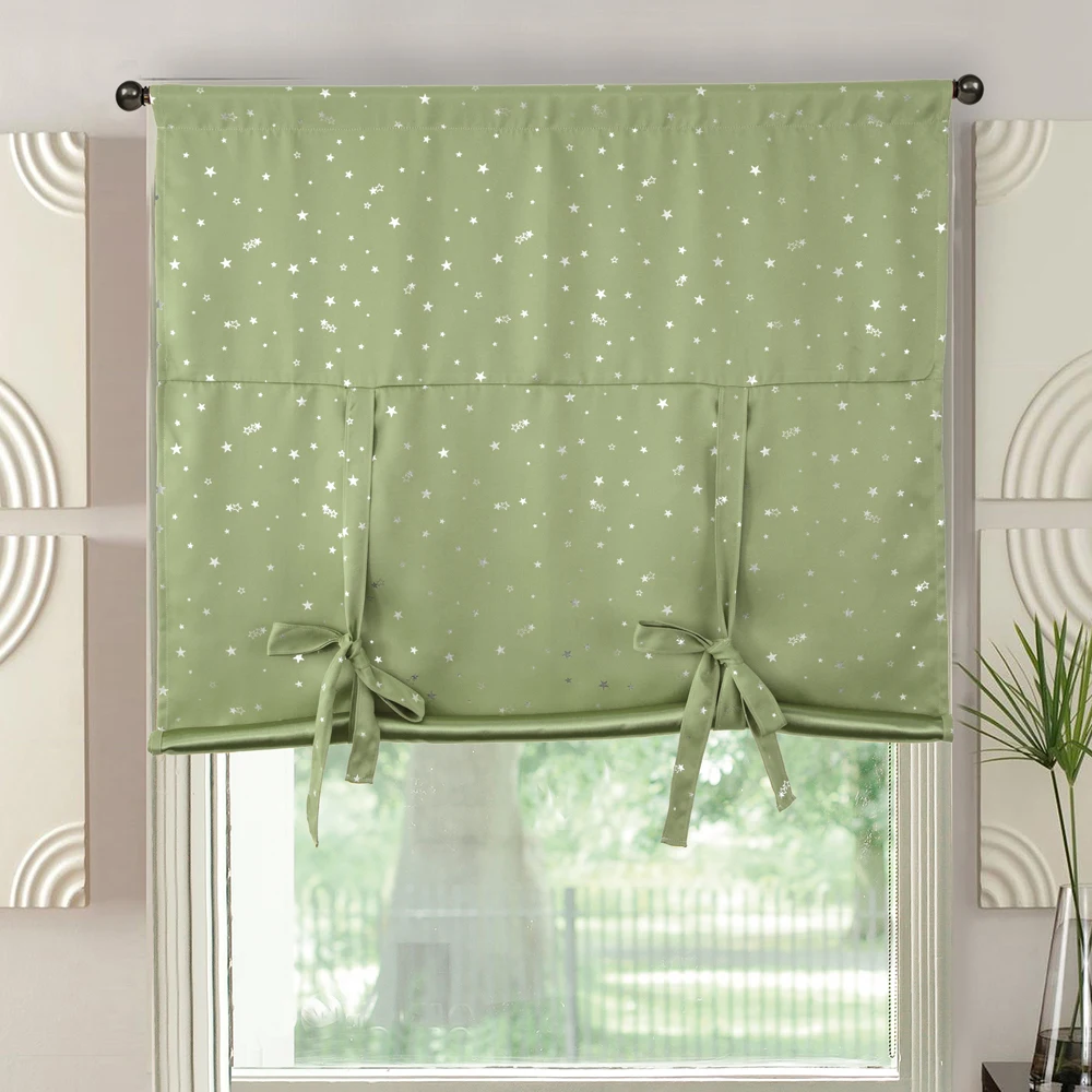 Короткие римские шторы для детской спальни Звездный принт Полиэстеровая ткань