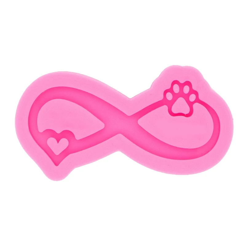 

Love Ribbon Bear Paw Keychain Epoxy Resin Mold Necklace Pendant Silicone Mould DIY Crafts Jewelry Casting Tools