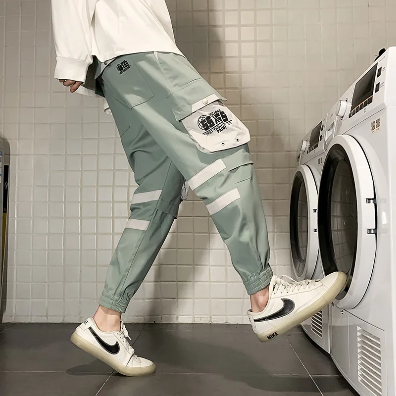 

#7617 Japanese Streetwear Cargo Pants Men Hip Hop Trousers Pencil Harem Mens Joggers With Side Pockets Jogger Hombre Sweat Pants