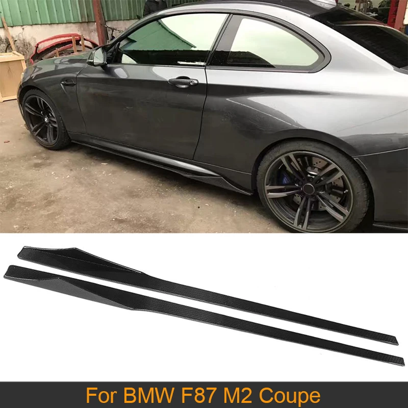 

Carbon Fiber Side Skirts Extension Lip Aprons for BMW 2 Series F87 M2 Coupe 2 Door 2016 2017 Car Side Door Bumper Lip Skirts