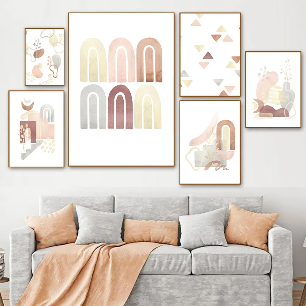 

Boho Minimalist Landscape Geometric Abstract Wall Art Canvas Painting Nordic Posters And Prints Wall Pictures Living Room Decor