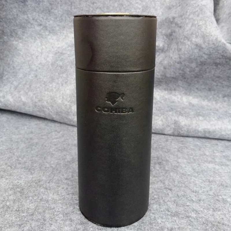 COHIBA 3 цвета кожа сигары чехол Дерево кедра с подкладкой трубки Мини Путешествия Humidor коробка с длинным увлажнитель гигрометр