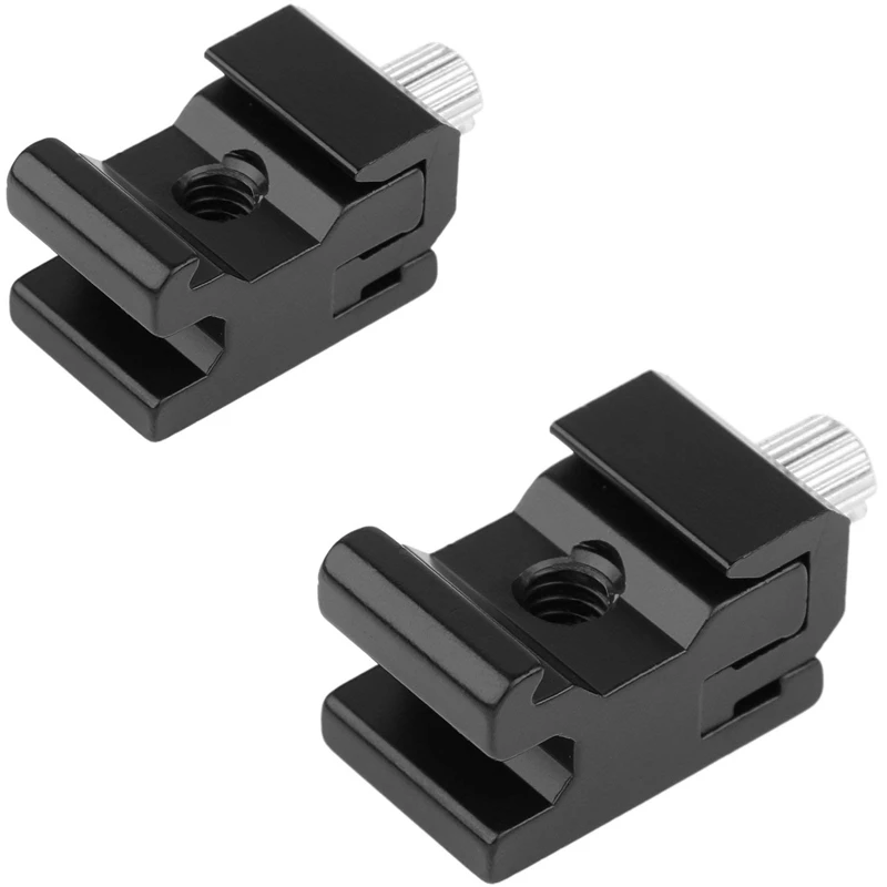

2 Pack Cold Shoe Bracket Adjustable Metal Cold Shoe Adapter Mount For Dslr Camera Nikon Canon Flash Shoe Mount