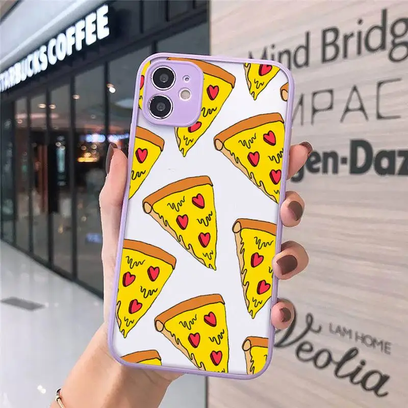 

pizza best friends Funny cartoon Phone Cases matte transparent For iphone 7 8 11 12 plus mini x xs xr pro max cover