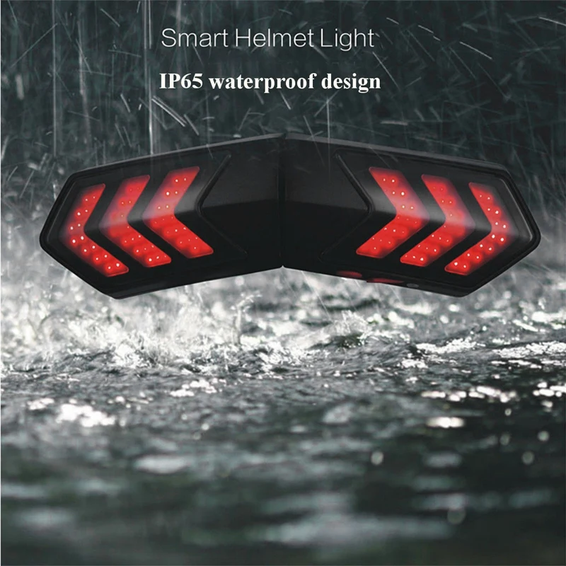 

Black Wireless Motorcycle Helmet LED Safety Light Motorbike Turn Signal Warning Brake Lightbar Wireless Helmet Light