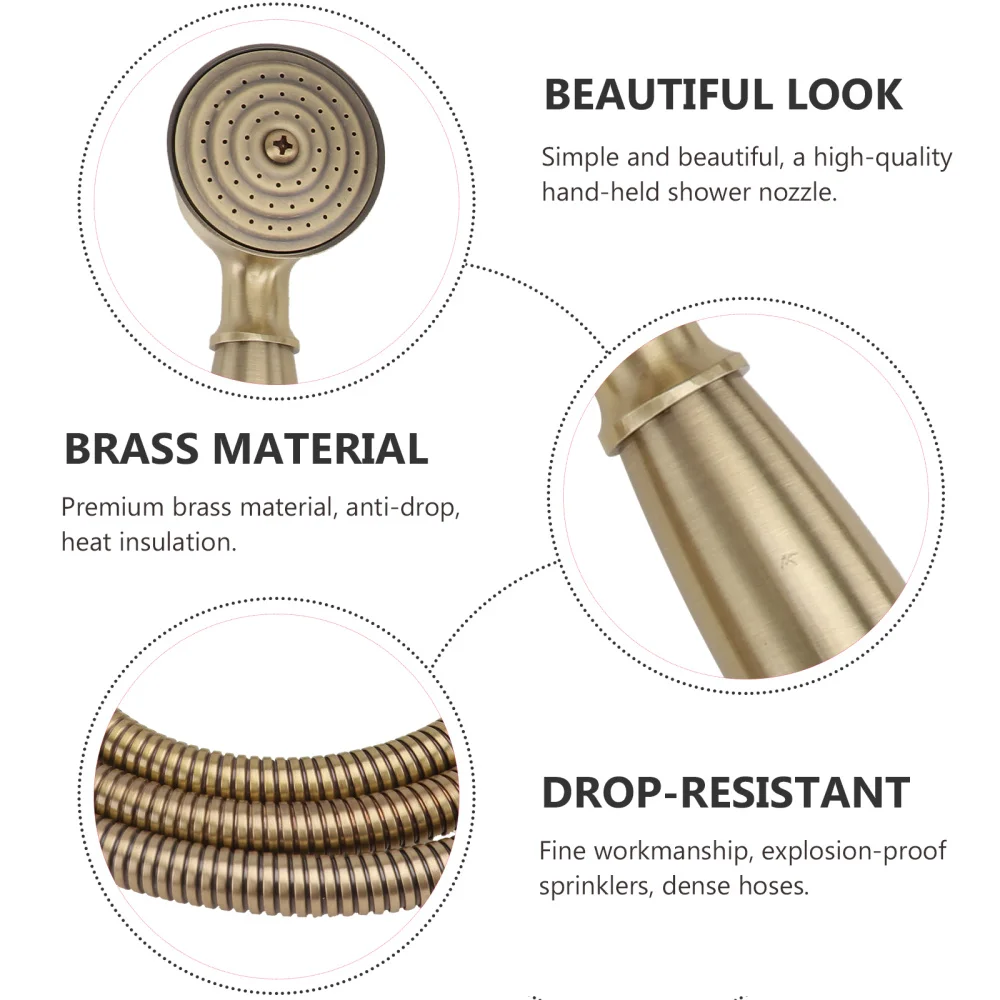 

1pc Elegant Brass Shower Nozzle Home Shower Sprinkler (Bronze)