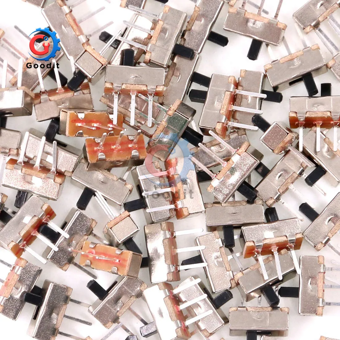 50 шт. SS12D00G3 скользящий переключатель 2 положения SPDT 1P2T 3Pin PCB панель мини Вертикальная Зажимная скоба переключатели для DIY электронных аксессуаров