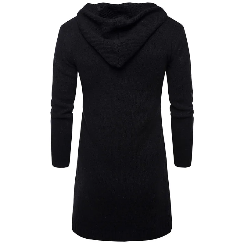 2019 осенний мужской кардиган с капюшоном свитер длинное пальто Мужская Рабочая