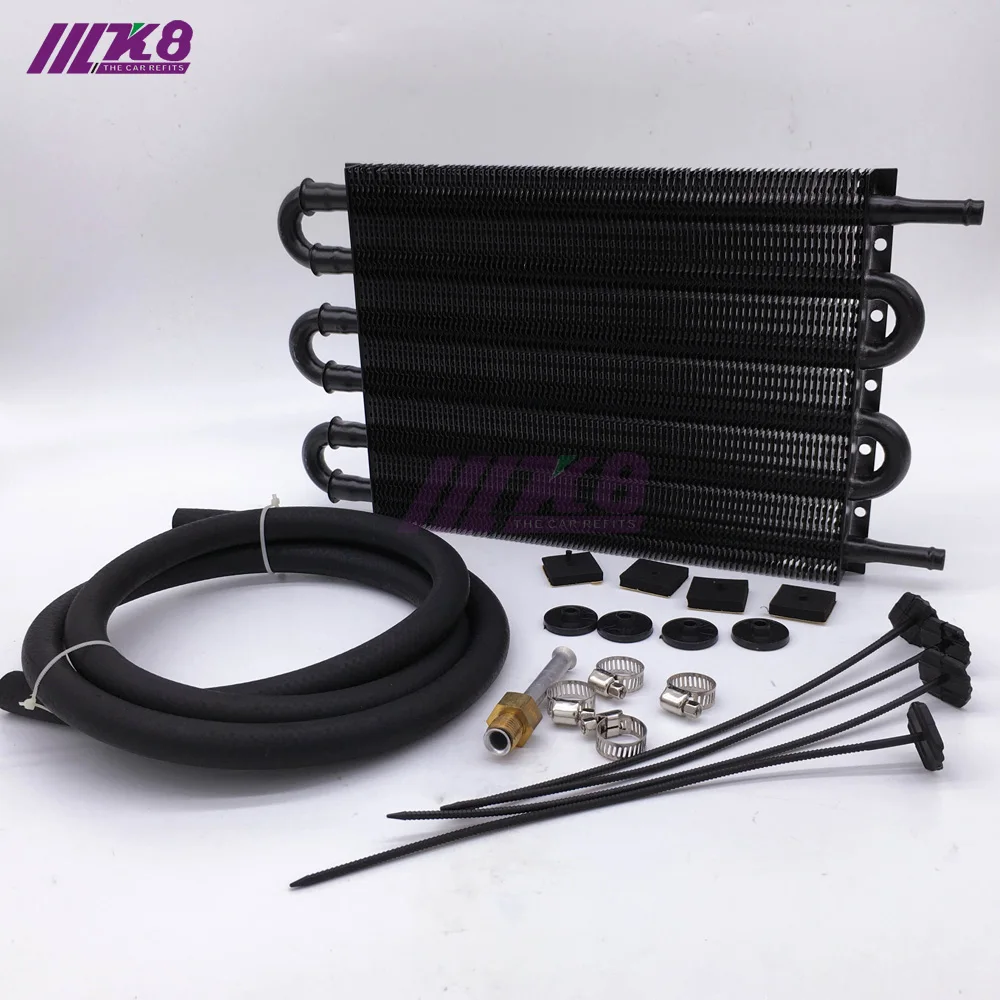 6 Row UNIVERSAL 304.8X190.5X19.05 ALUMINUM REMOTE TRANSMISSION OIL COOLER /AUTO-MANUAL RADIATOR CONVERTER