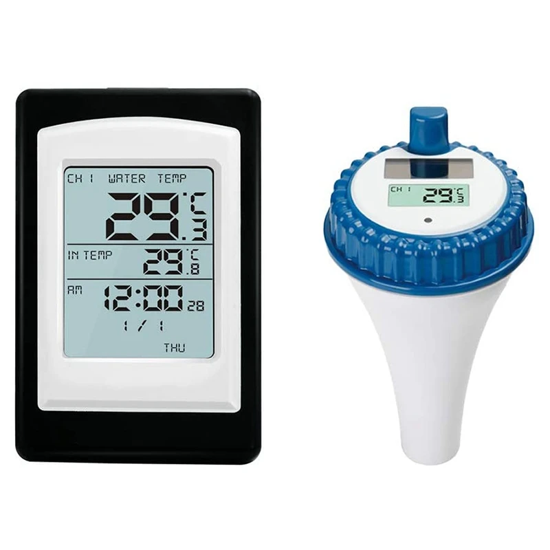 

Swimming Pool Thermometer, Wireless Sensor Waterproof Water Solar Sinking, Floating, Suitable for Pools, Spas, Aquariums
