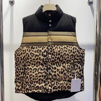 big brand winter leopard print 3d printing loose ladies tops down vests 2021new womens fashion high quality tops jackets vests