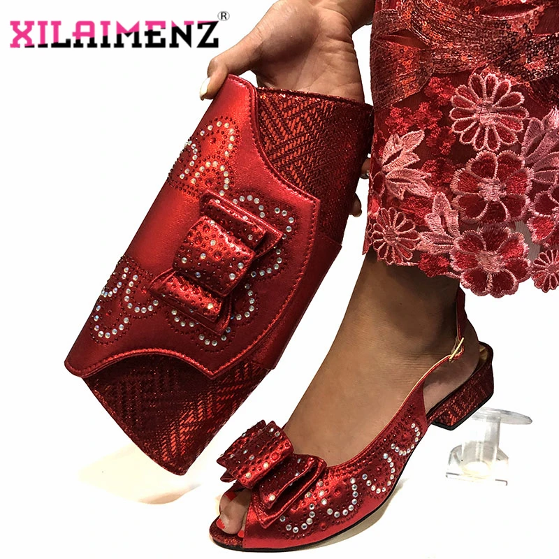 Модные нигерийские босоножки и сумка в комплекте африканская обувь с