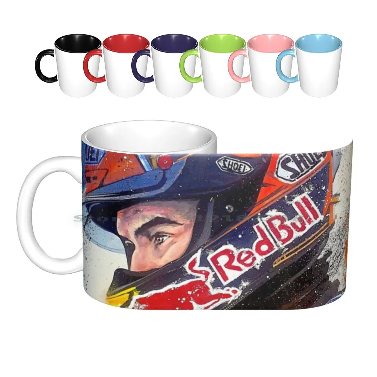 

Керамические кружки, кофейные чашки, Кружка для молока и чая, мотоциклетная фотокружка с искусственным лицом, ИСПАНИЯ 125, креативный тренд, в...