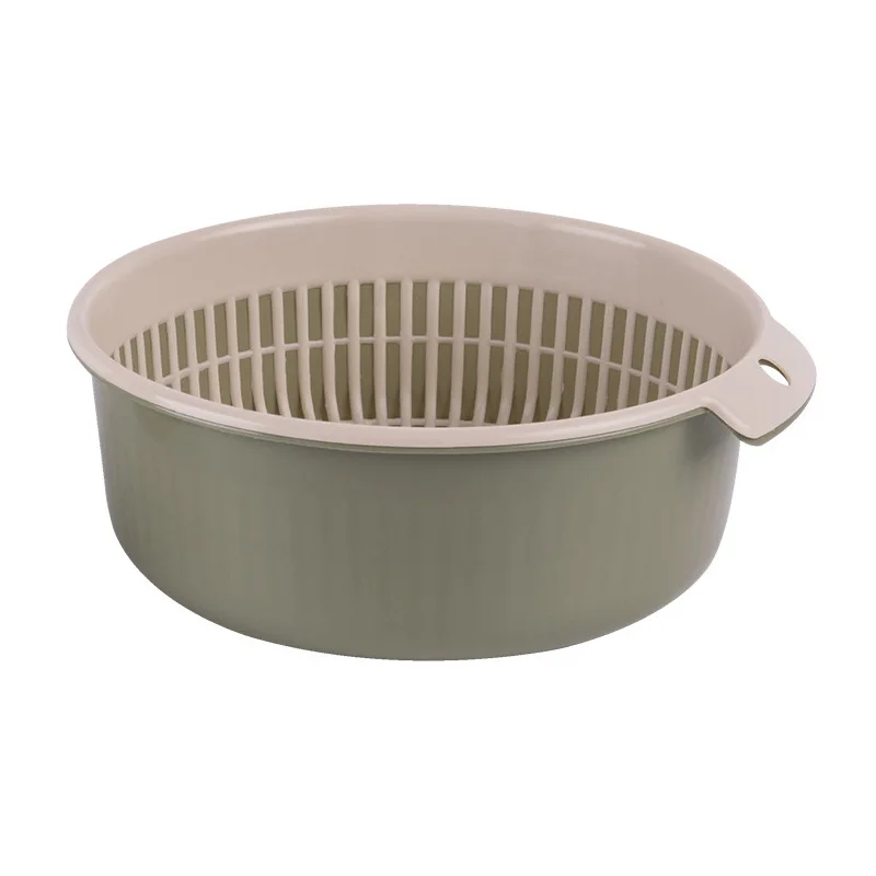 

1PCS Detachable Double-layer Plastic Food Strainer Hollow Fruit Vegetable Wash Colander Kitchen Cleaning Washing Basket Strainer
