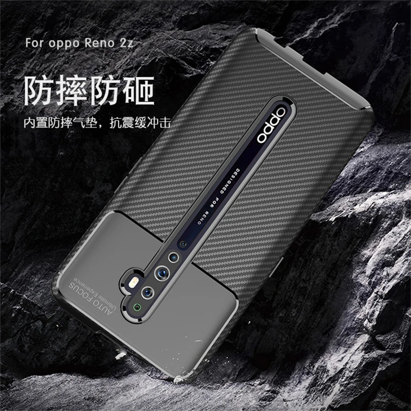 for oppo reno2 f case soft silicone slim carbon fiber shell 6 5 anti knock case for oppo reno2 f cover for oppo reno 2 f case free global shipping