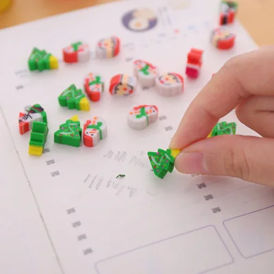 1 бутылка креативный милый ластик в форме бутылки рождественской елки миниластик