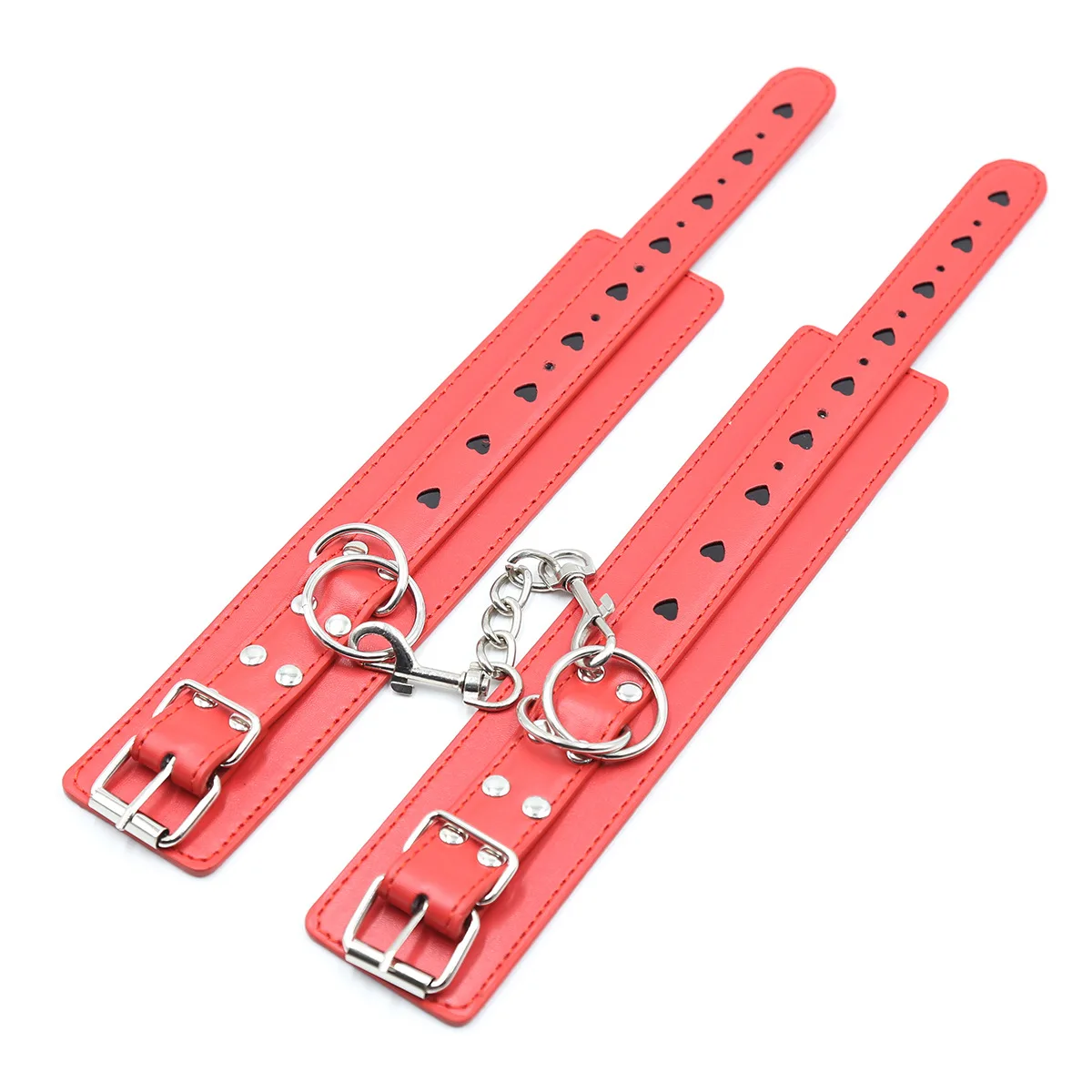 Эротические кожаные регулируемые наручники аксессуары с металлической цепочкой