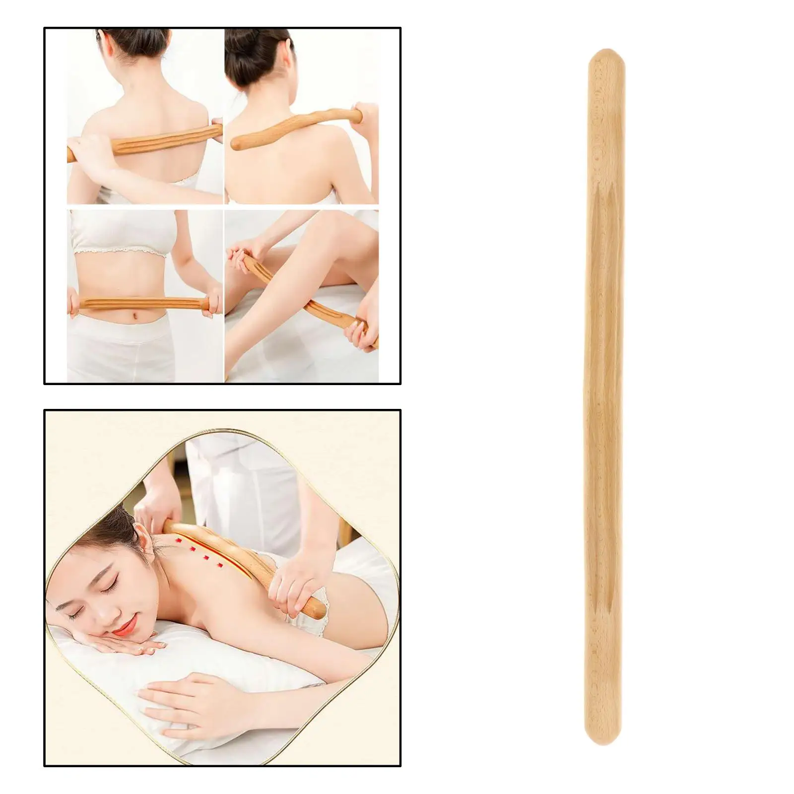

Body Massage Stick Tool Wood Guasha, Gua Sha Therapeutic Trigger Points and Myofascial Release, Pain-Relief, Sore Muscles