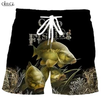 cloocl newest popular carp fishing summer beach shorts 3d print fashion men harajuku hip hop leisure shorts drop shipping