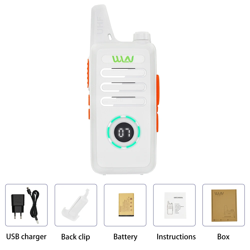 

WLN KD-C1 Plus Mini Walkie Talkie UHF 400-470 MHz Handheld Two Way Radio 16 Channels FM Transceiver 5W KDC1 PLUS Communicator