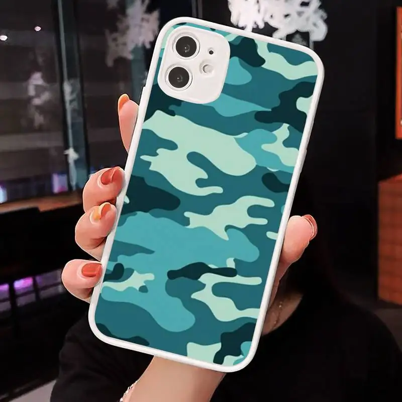 

Camouflage Pattern Camo military Army Phone Case Matte Transparent for iPhone 7 8 11 12 s mini pro X XS XR MAX Plus cover funda