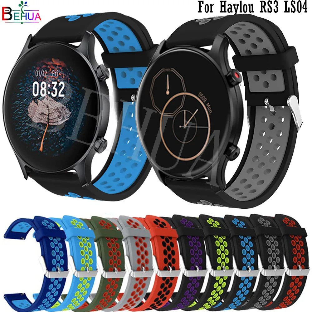 

BEHUA Soft Silicone 22mm band Strap For Haylou RS3 LS04 Smart WatchStrap For Xiaomi Haylou RT LS05S Bracelet Wrisband Accessorie