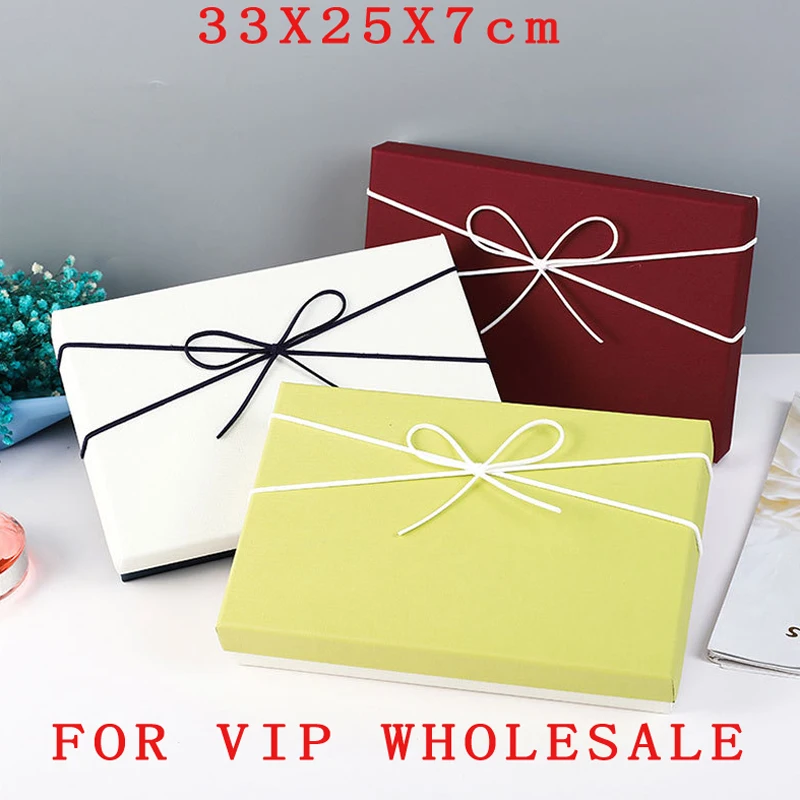 

33x25x7 см 20 шт. vip Оптовая Продажа больших подарочных коробок с бантом индивидуальный логотип блеск для губ упаковочная коробка
