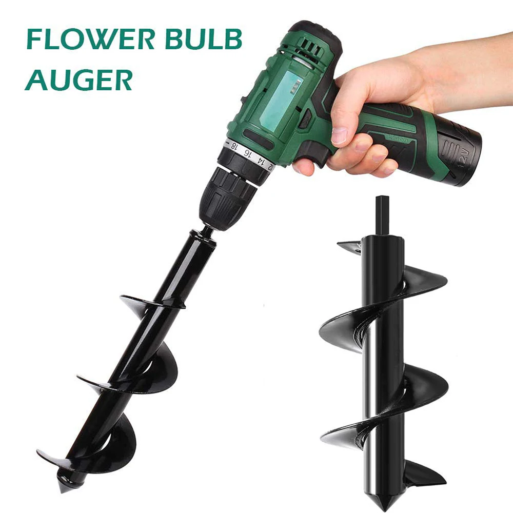 

Flower Spiral Hole Digger Garden Auger Spiral Drill Bit Gardening Flower Planter Hole Digger Bulb HEX Shaft Drill Garden Tools