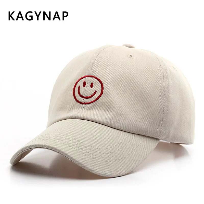 Бейсболка KAGYNAP Мужская/Женская повседневная Кепка с вышивкой со смайликом в