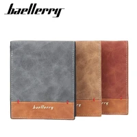 baellerry new mens leather wallet luxury business thin short wallet men slim multi function money clips card holder coin purse