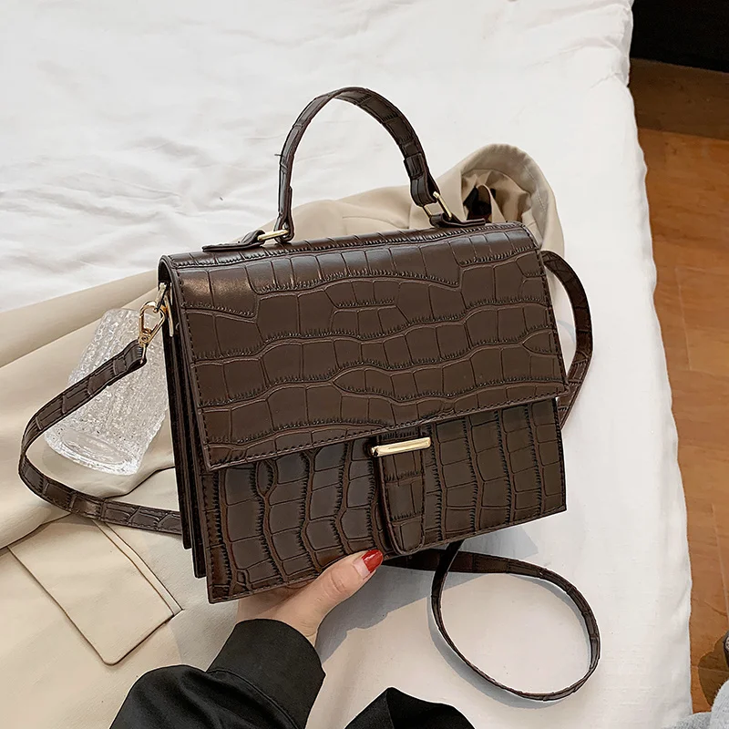 

Vintage Small Women Handbags Flap Unique Design Work Female Briefcase PU Leather Ladies Shoulder Crossbody Bags 2021