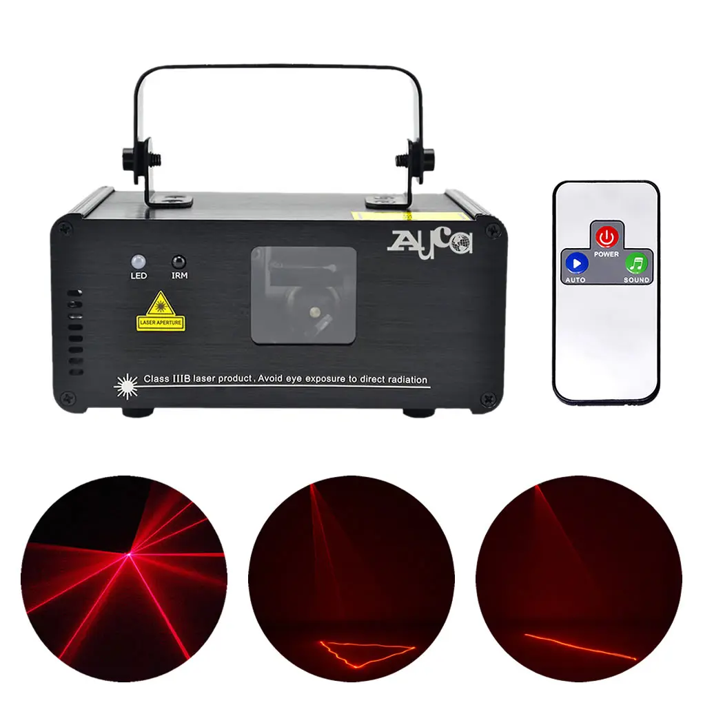 

AUCD Mini IR Remote 8CH DMX 100mW Red Laser DPSS Projector Lights Disco DJ Christmas Party Show Beam Scan Stage Lighting DM-R100