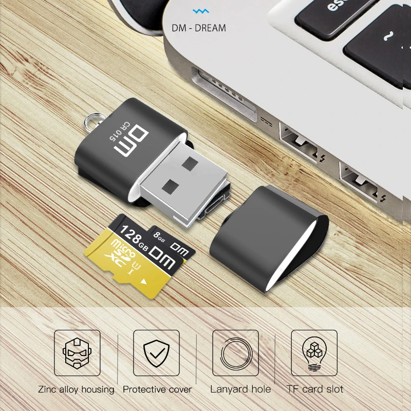 DM CR015 Micro SD кард-ридер со слотом для tf-карты стать USB флэш-накопитель компьютера или