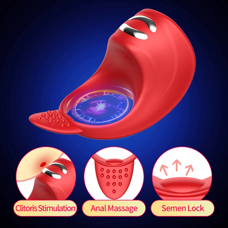 GUIMI вибрационное кольцо для пениса с электрическим током секс игрушки мужчин
