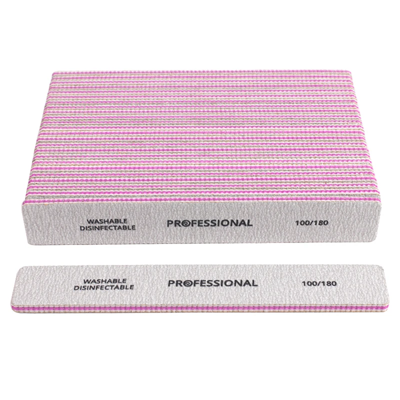 

Пилочка для ногтей профессиональная, 50 шт./лот, 100/180 наждачная бумага, бафы для ногтей, наждачная доска, шлифовальные пилки для полировки, для...