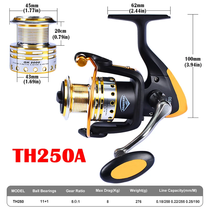 Fishing Reel Drag Spinning with Large Spool 19KG Max Freshwater 11+1BB | Спорт и развлечения