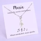 Музыкальная нотка, музыкальная цепочка, ожерелья, Женские Ювелирные изделия для девочек, вечерние, дружба, рождественский подарок, Прямая поставка