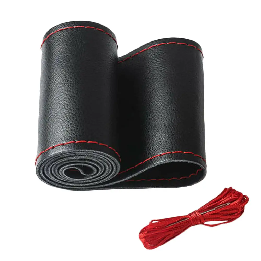 38cm Auto Steering Wheel Cover Genuine Soft Leather With Needle Thread DIY Anti-Slip Car | Автомобили и мотоциклы