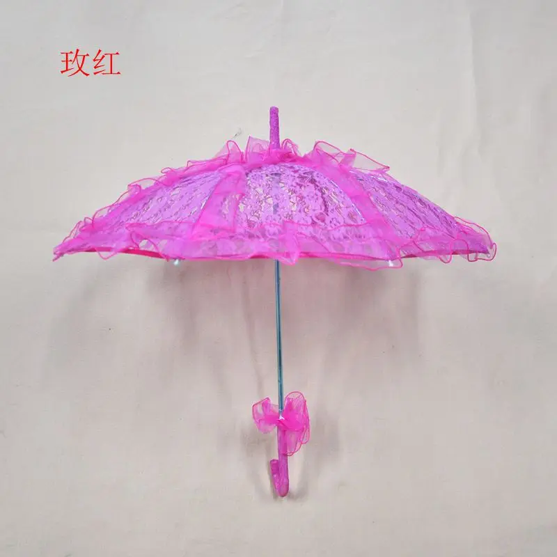 Hot Pink 56 x 58 Стильный западный стиль зонтик кружева Флер Зонтик Украшение Свадебная невеста зонтик - Цвет: Hot Pink 56 x 58