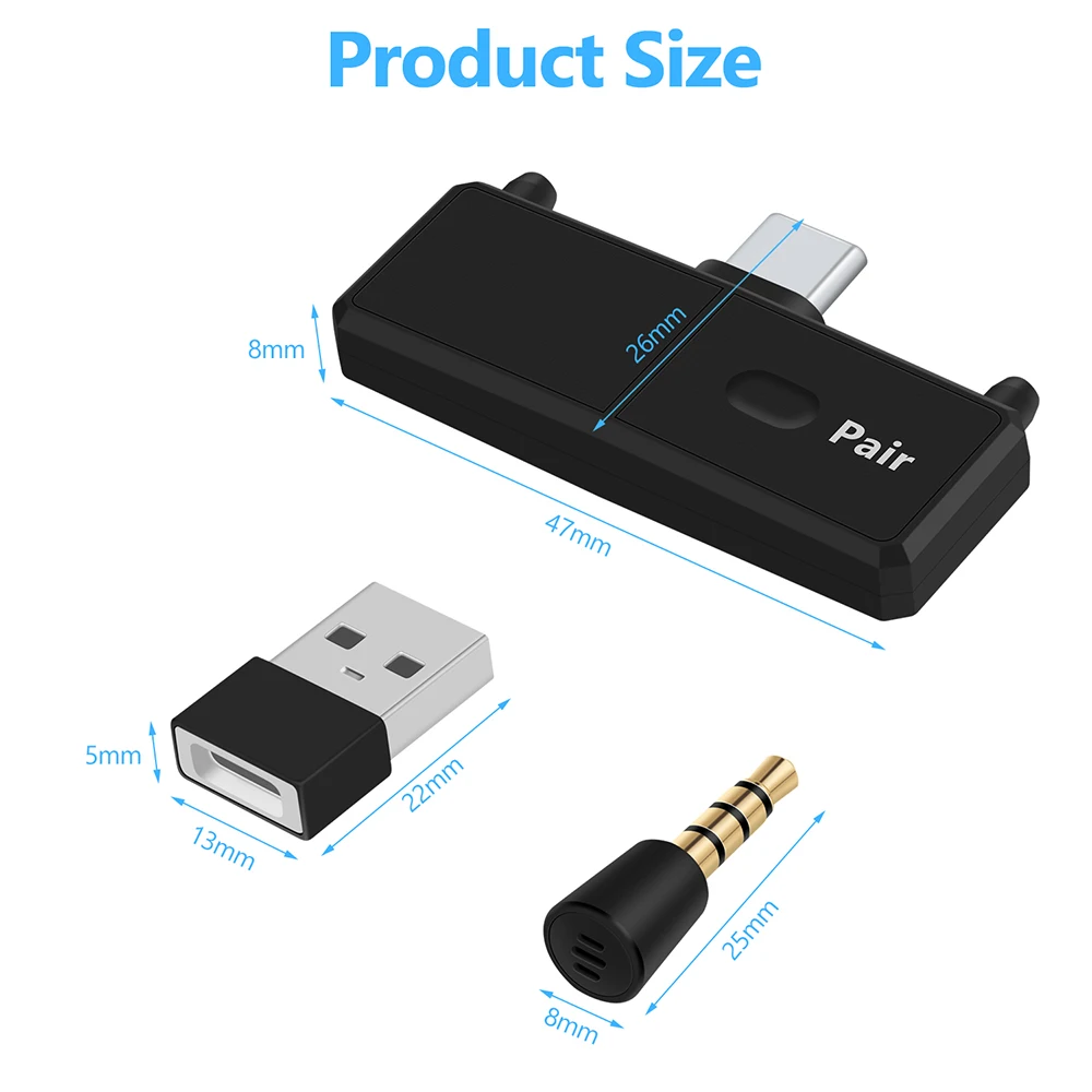 Адаптер Bluetooth A2DP SBC с низкой задержкой микрофоном беспроводной стереозвук Type C