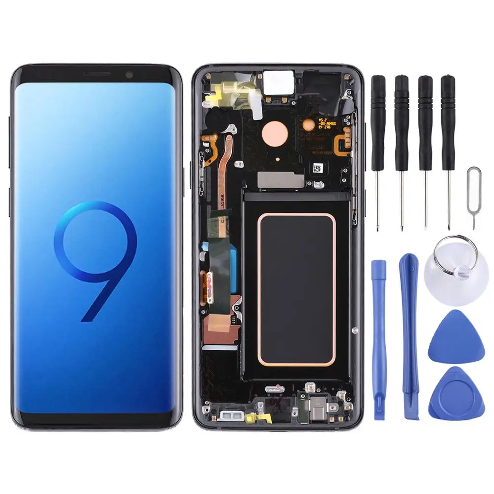 

Super AMOLED Material LCD Screen and Digitizer Full Assembly with Frame for Galaxy S9+ / G965F / G965F / DS / G965U / G965W