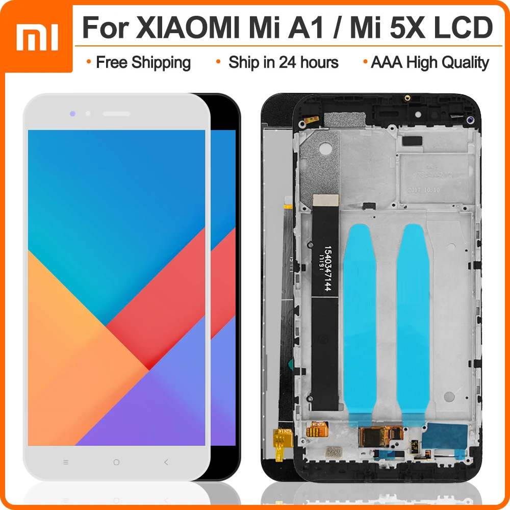 ЖК дисплей с рамкой и сенсорной панелью для Xiaomi Mi A1 Mi5X дигитайзером сенсорным
