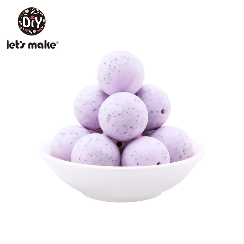 Let's Make 10pcs/lot 20mm 4-6 months Baby Teether Silicone Beads Toys Granite Style BPA Free Sensory For | Мать и ребенок