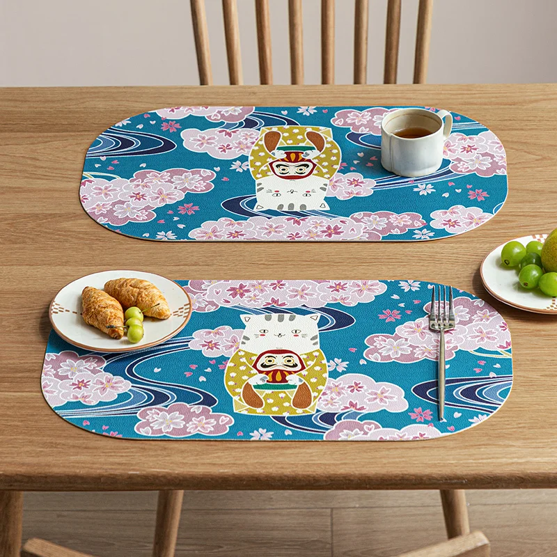 

Table cushion Japanese leather waterproof and oil proof silicone household