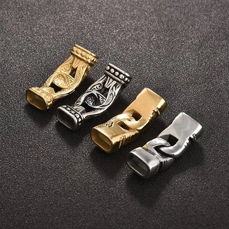 Винтажные тотемные соединители для замка из нержавеющей стали мужчин кожаный