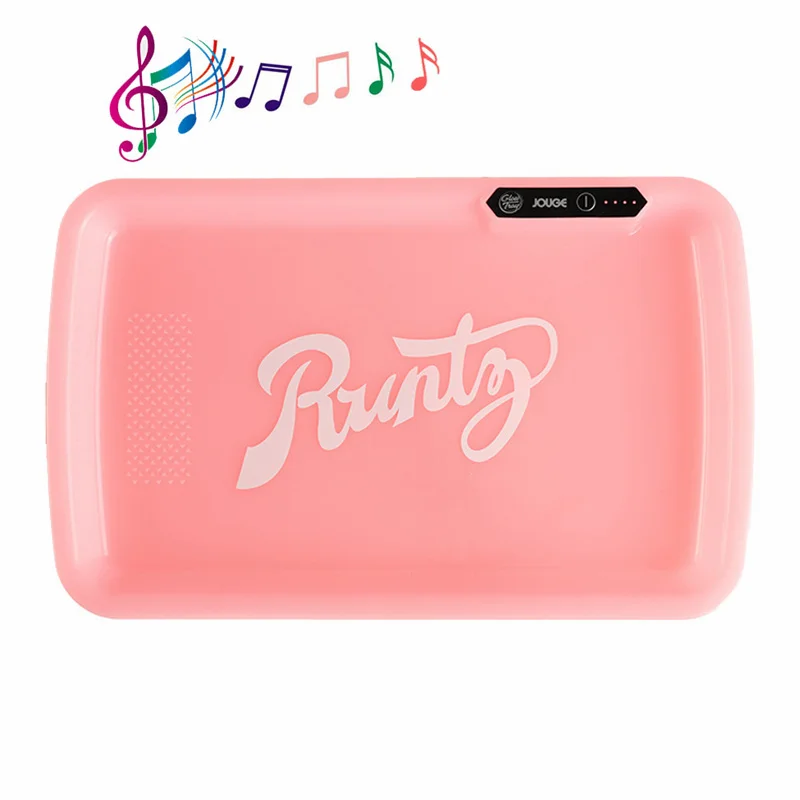 

LED Music Control Weed Tray 1050mah Plastic Square Rechargeable Herb Trays Glow Rolling Tobacco High-Quality smoking Tray