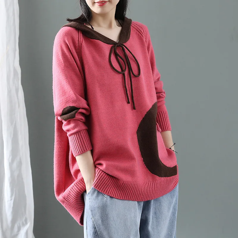 Джемпер женский зимний х/б с капюшоном для фитнеса | Женская одежда